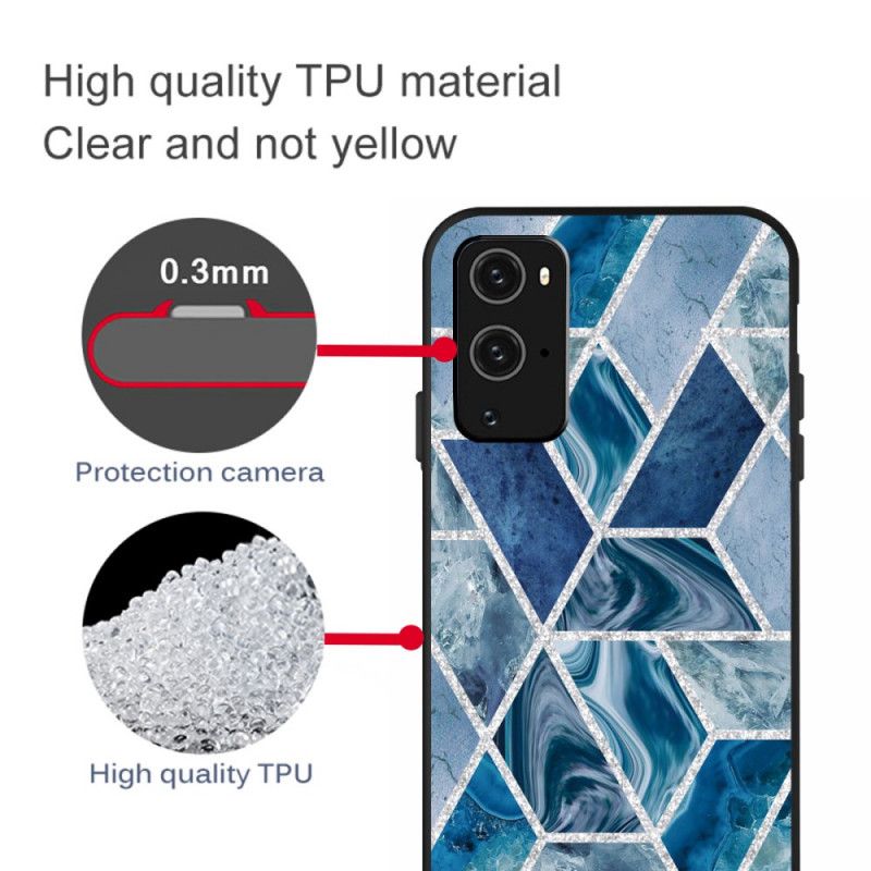 Cover OnePlus 9 Hvid Marmorglitter