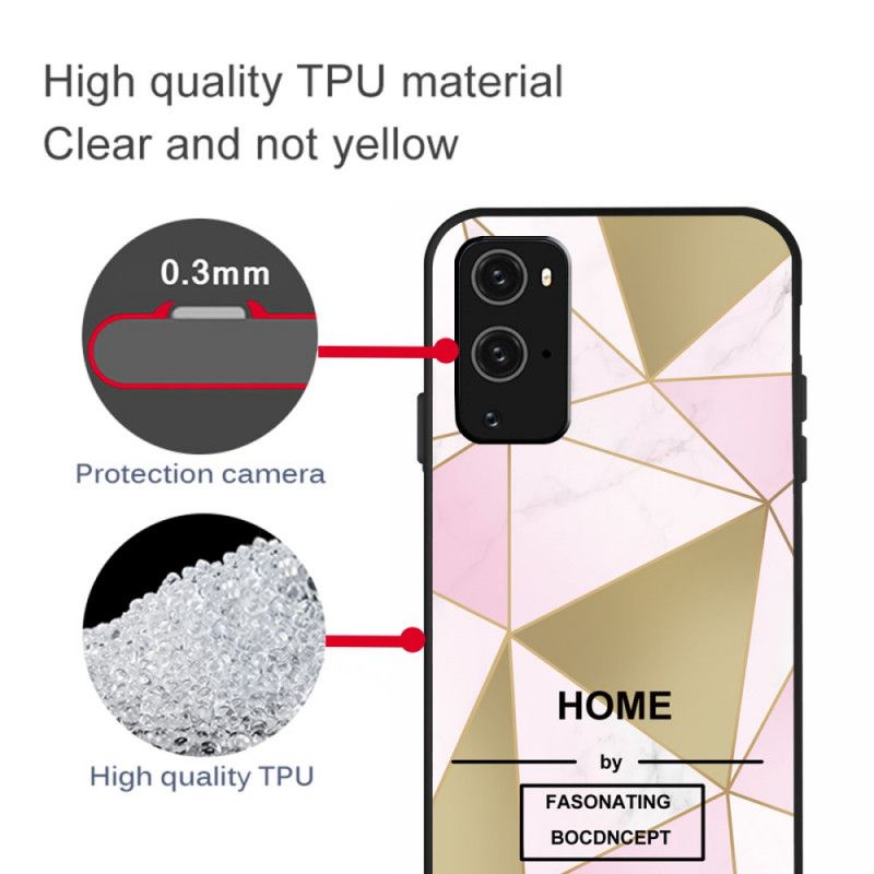 Cover OnePlus 9 Hvid Stiliseret Marmor Beskyttelse