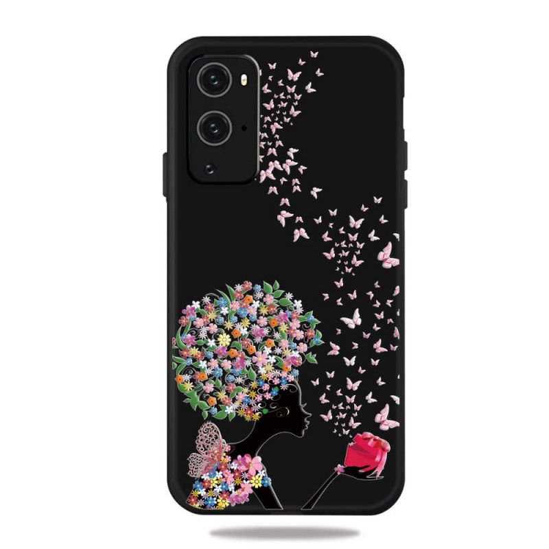 Cover OnePlus 9 Kvinde Med Et Blomstret Hoved