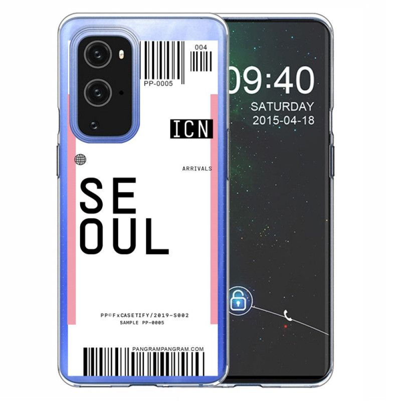 Cover OnePlus 9 Magenta Boardingkort Til Seoul