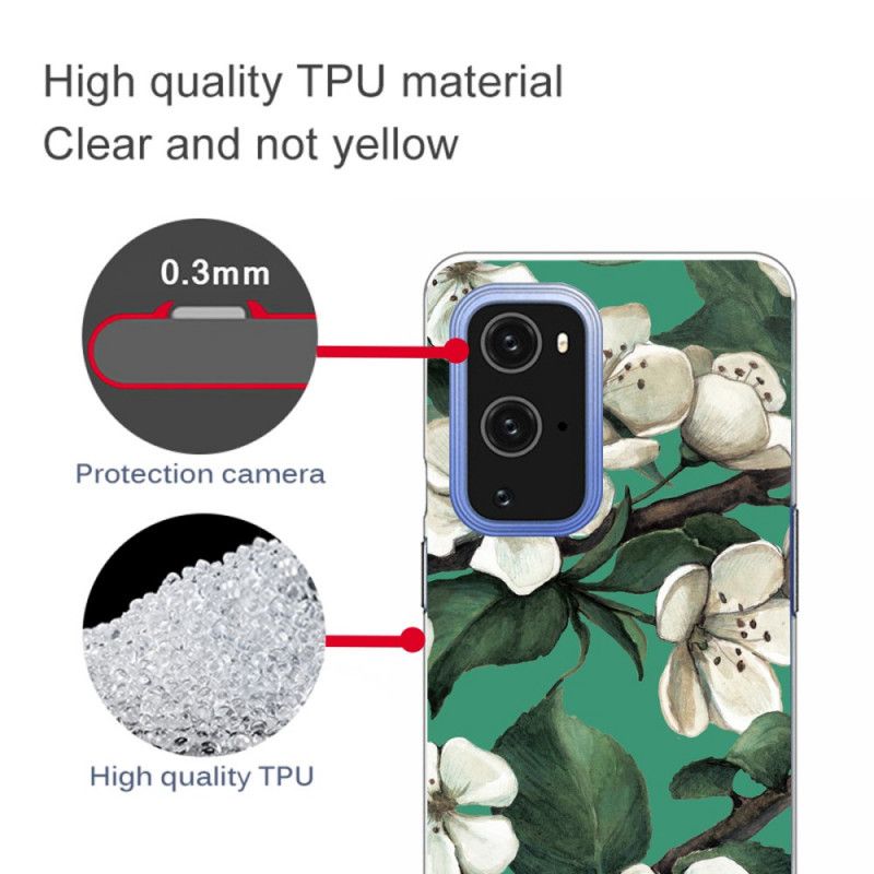 Cover OnePlus 9 Malede Hvide Blomster