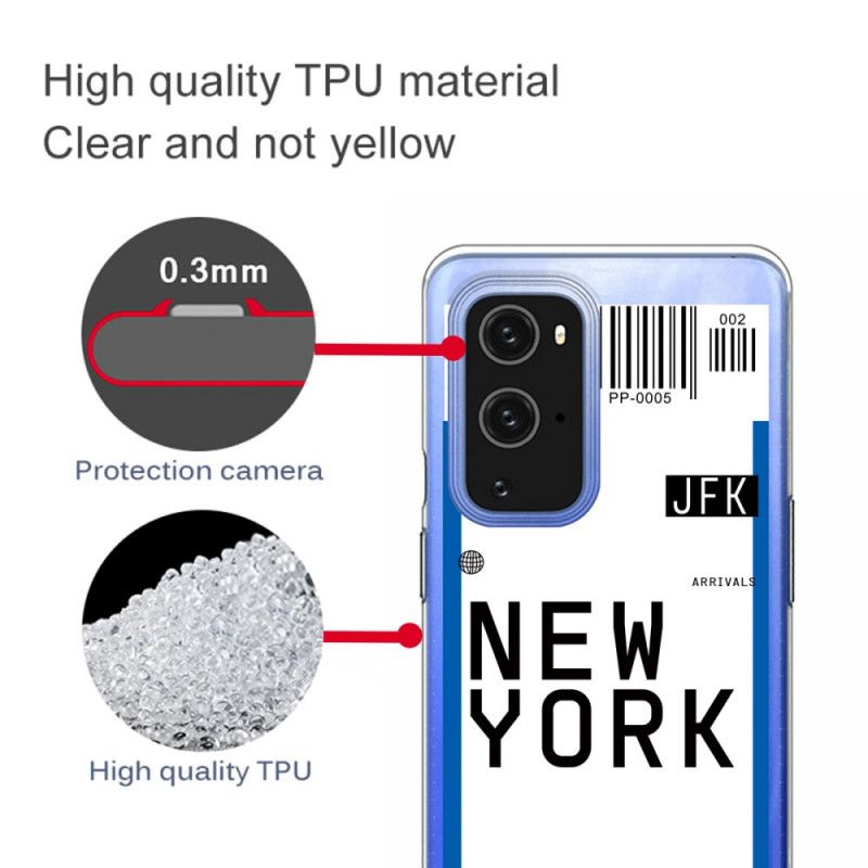 Cover OnePlus 9 Sort Boardingkort Til New York Original