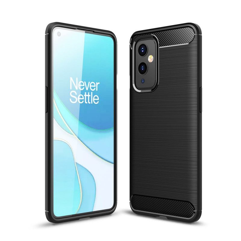 Cover OnePlus 9 Sort Børstet Kulfiber Beskyttelse