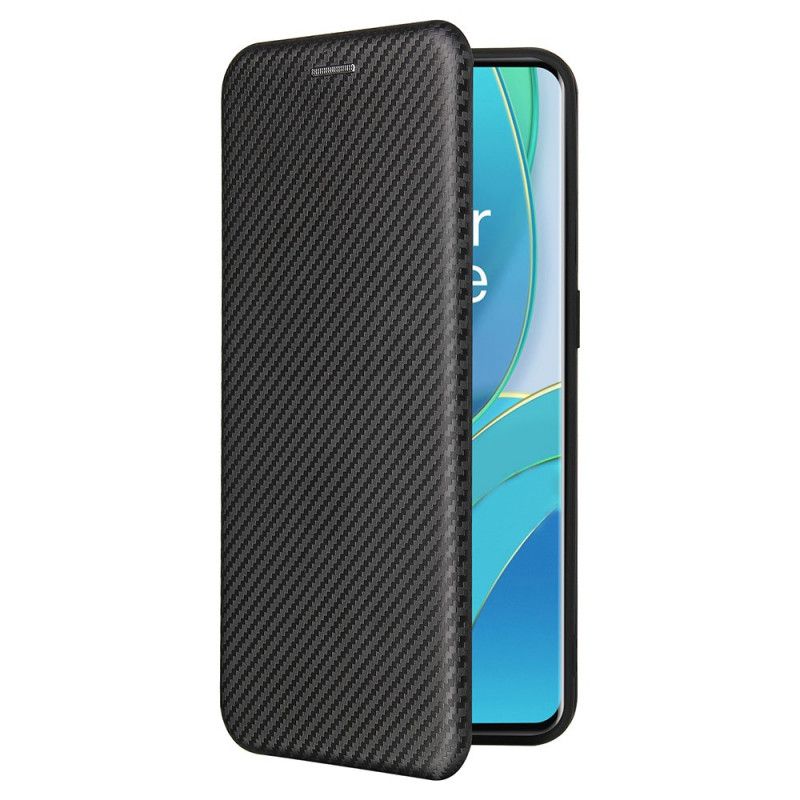 Læder Cover for OnePlus 9 Sort Kulstofsilikon