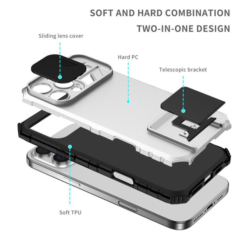 Cover iPhone 16 Pro Telefon Etui Slide Til Kamera Og Support