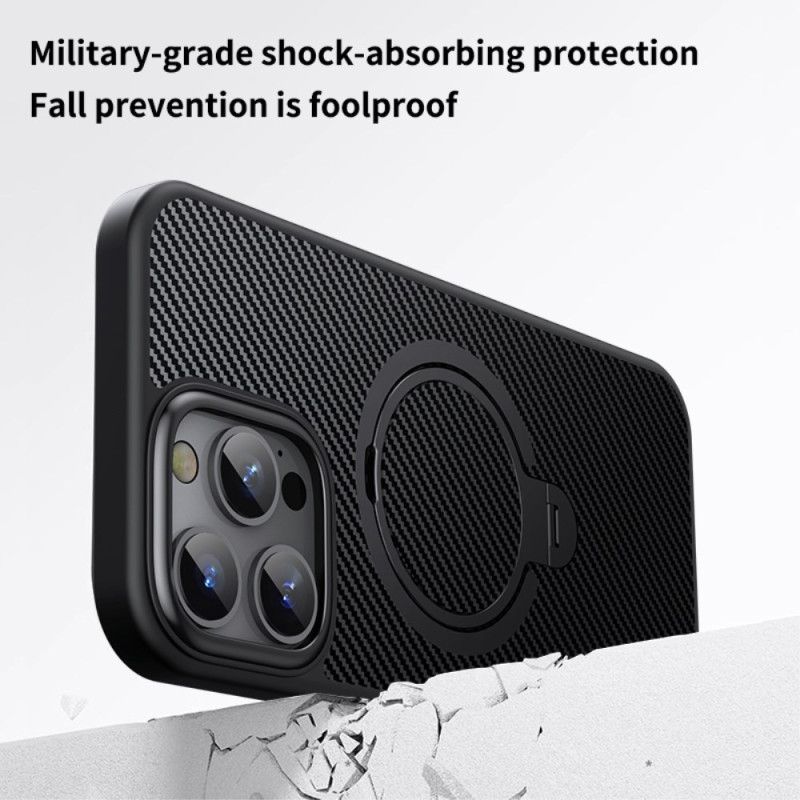 Cover Til iPhone 16 Pro Carbon Fiber Magnetic Support