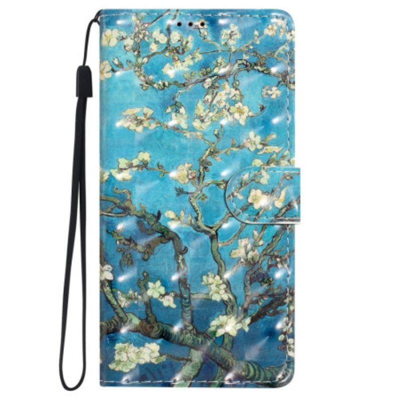 Flip Cover iPhone 16 Pro Blomsterkunst Med Rem