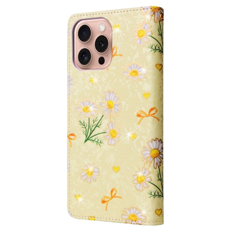 Flip Cover iPhone 16 Pro Floral Rfid Blocker Wallet