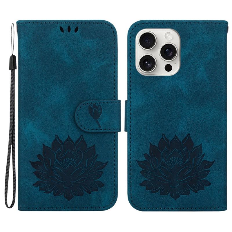 Flip Cover iPhone 16 Pro Lotusblomst