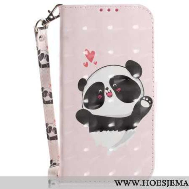 Flip Cover iPhone 16 Pro Panda Love Med Rem