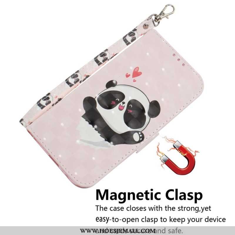 Flip Cover iPhone 16 Pro Panda Love Med Rem