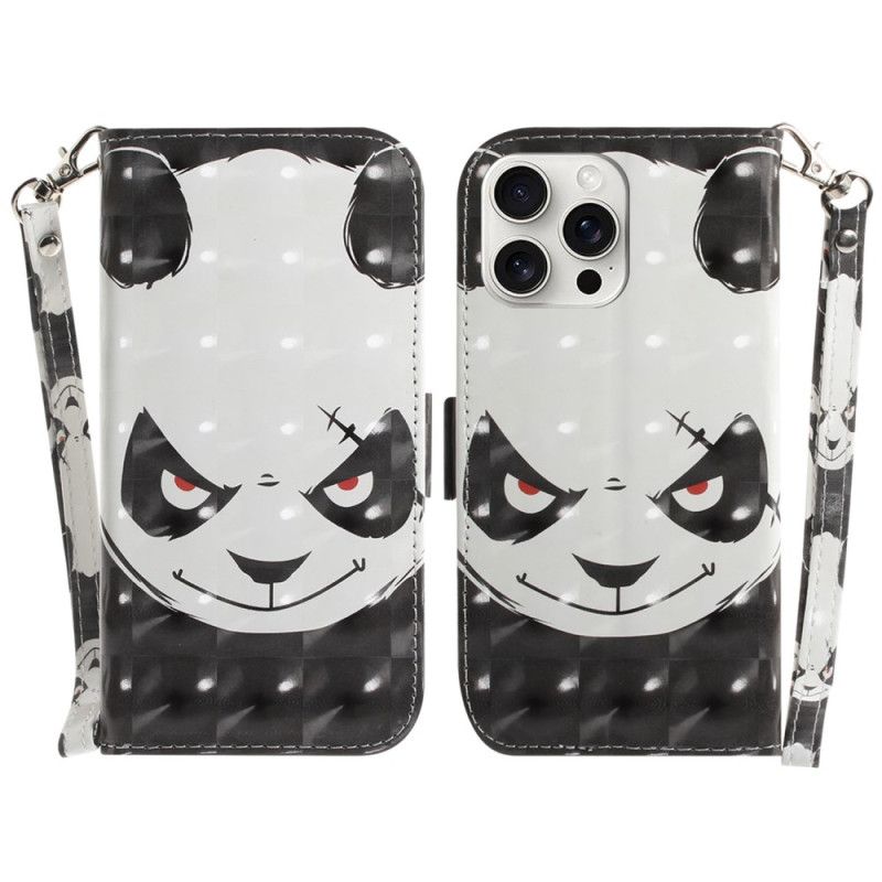 Flip Cover iPhone 16 Pro Vred Panda Med Rem