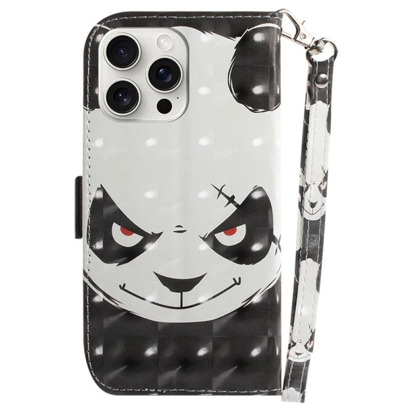 Flip Cover iPhone 16 Pro Vred Panda Med Rem