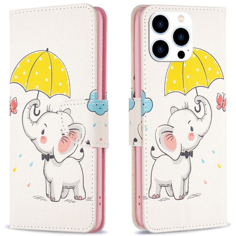 Flip Cover Til iPhone 16 Pro Paraply Og Elefant