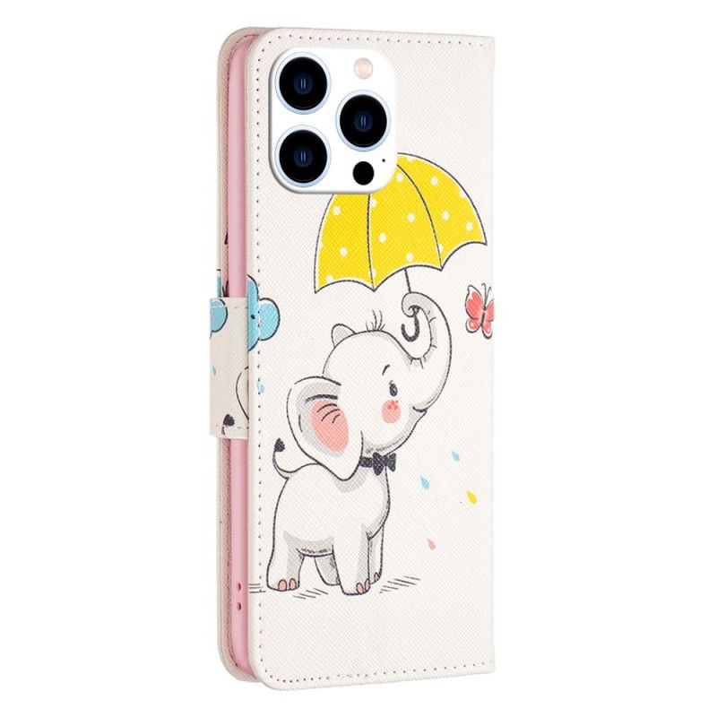 Flip Cover Til iPhone 16 Pro Paraply Og Elefant