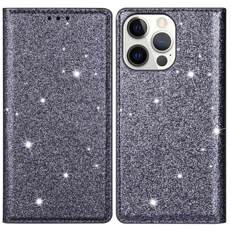 Læder Cover iPhone 16 Pro Glitter