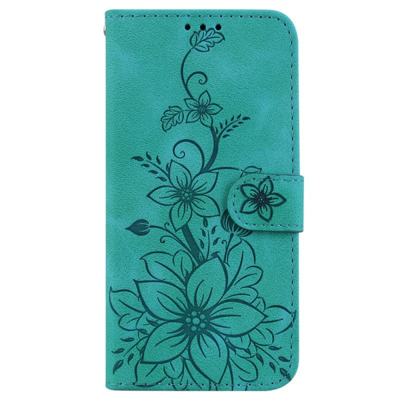 Læder Cover iPhone 16 Pro Telefon Etui Blomster