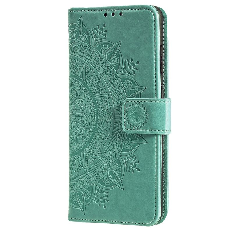 Læder Cover iPhone 16 Pro Telefon Etui Mandala Sol Med Rem