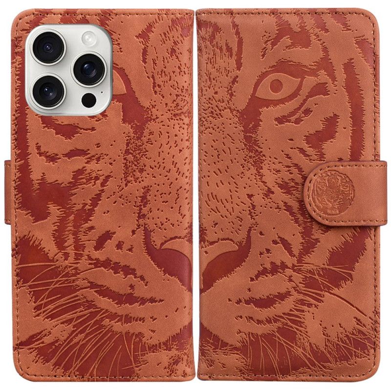 Læder Cover iPhone 16 Pro Tiger Footprint