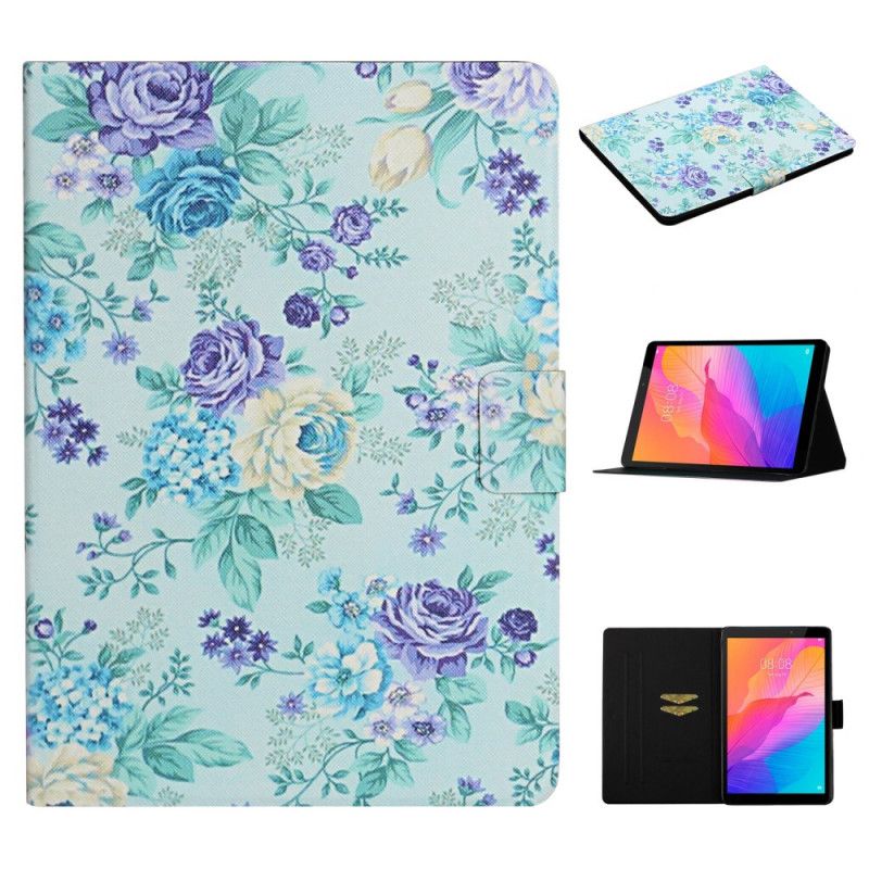 Flip Cover Huawei MatePad T 8 Sort Mobilcover Blomster Blomster Blomster