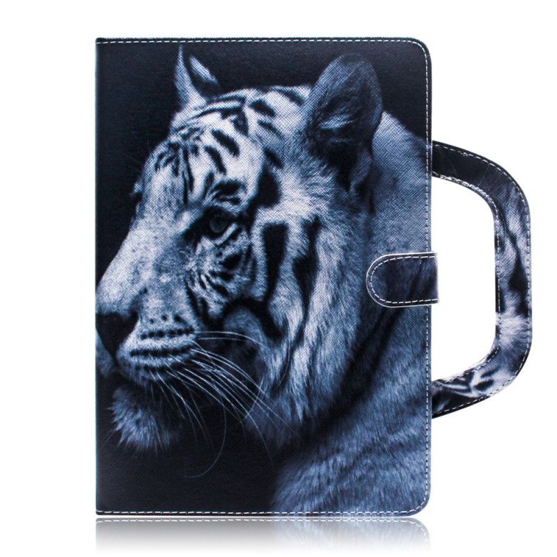 Flip Cover Læder for Huawei MatePad T 8 Sort Tiger Med Håndtag