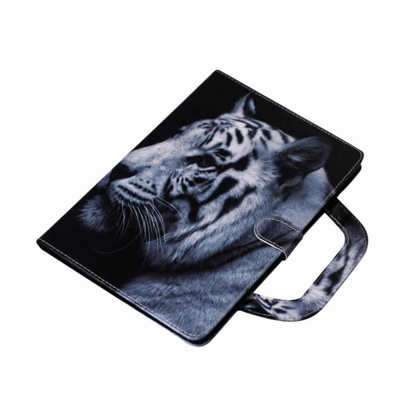 Flip Cover Læder for Huawei MatePad T 8 Sort Tiger Med Håndtag