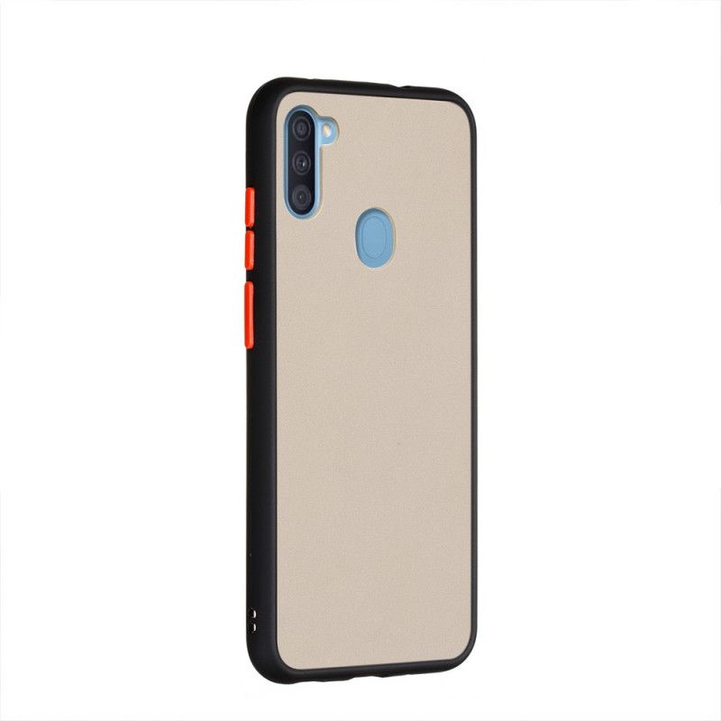 Cover for Samsung Galaxy M11 Sort Hybrid Med Farvede Kanter