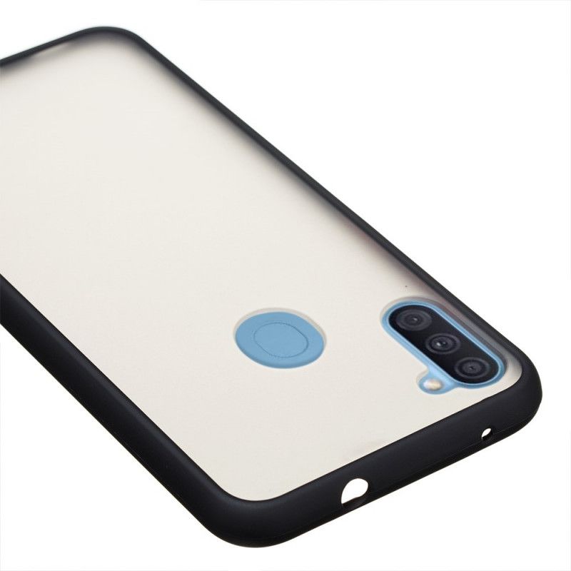 Cover for Samsung Galaxy M11 Sort Hybrid Med Farvede Kanter