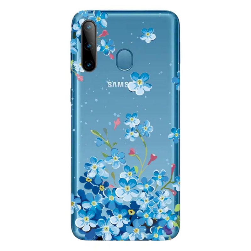 Cover Samsung Galaxy M11 Blå Blomster Original