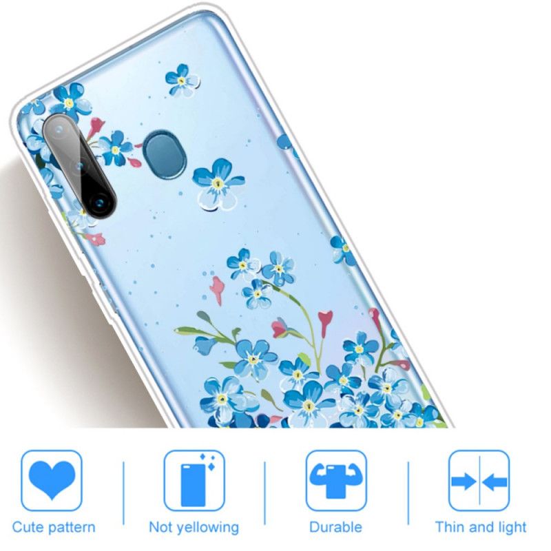 Cover Samsung Galaxy M11 Blå Blomster Original