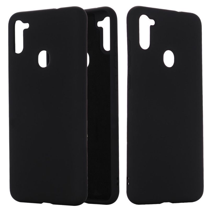 Cover Samsung Galaxy M11 Sort Mobilcover Design Med Flydende Silikone