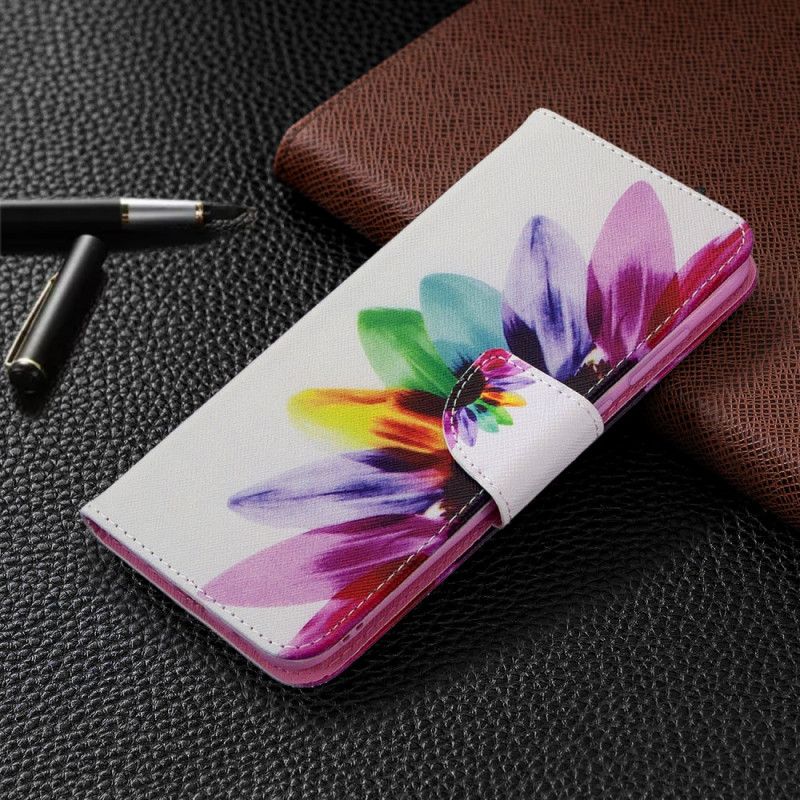 Flip Cover Læder for Samsung Galaxy M11 Akvarelblomst