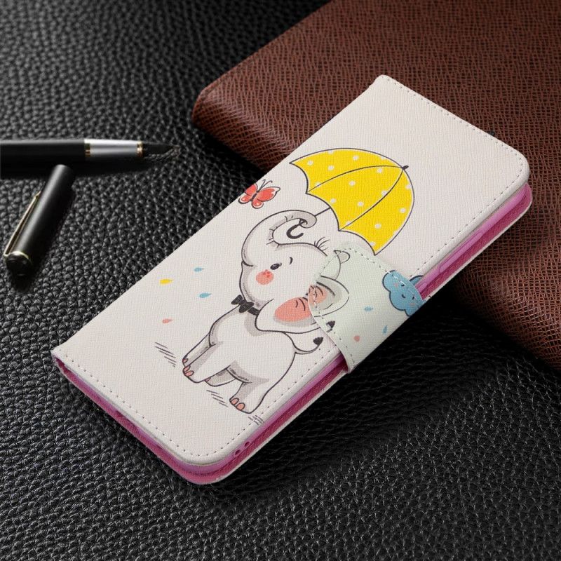 Flip Cover Læder for Samsung Galaxy M11 Baby Elefant