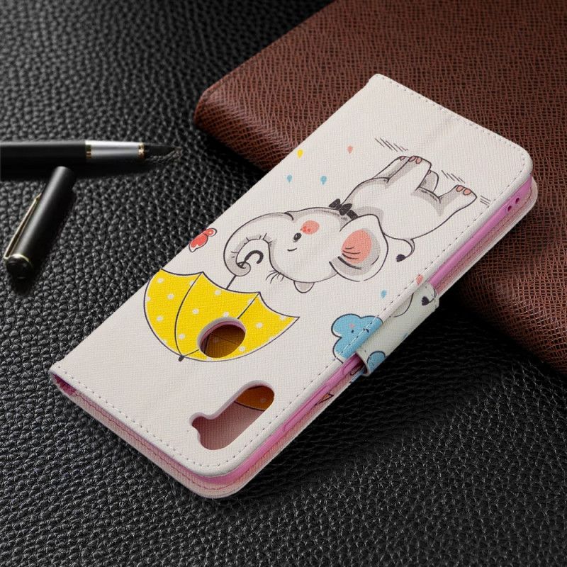 Flip Cover Læder for Samsung Galaxy M11 Baby Elefant