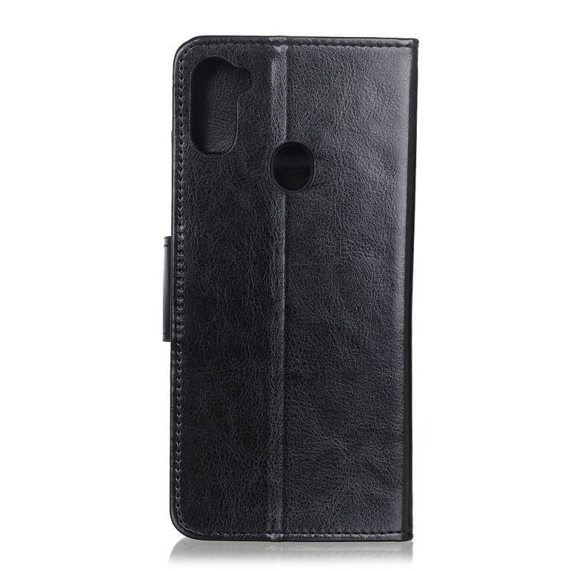 Flip Cover Læder for Samsung Galaxy M11 Sort Blank Lædereffekt