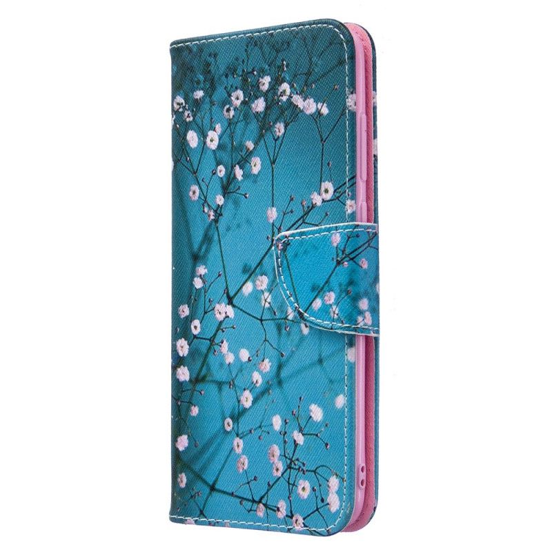 Flip Cover Læder Samsung Galaxy M11 Blomstrende Træ