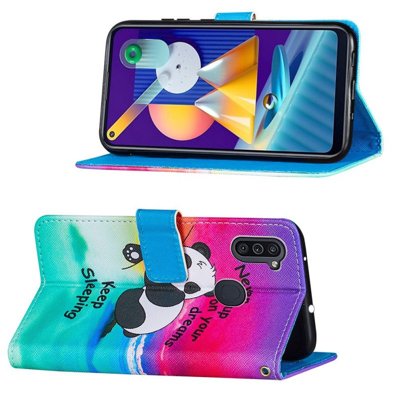 Flip Cover Læder Samsung Galaxy M11 Fortsæt Med At Sove