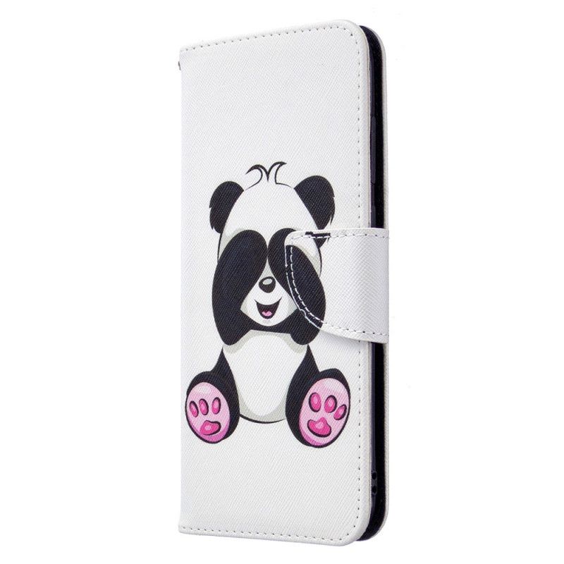 Flip Cover Læder Samsung Galaxy M11 Sjov Panda Original