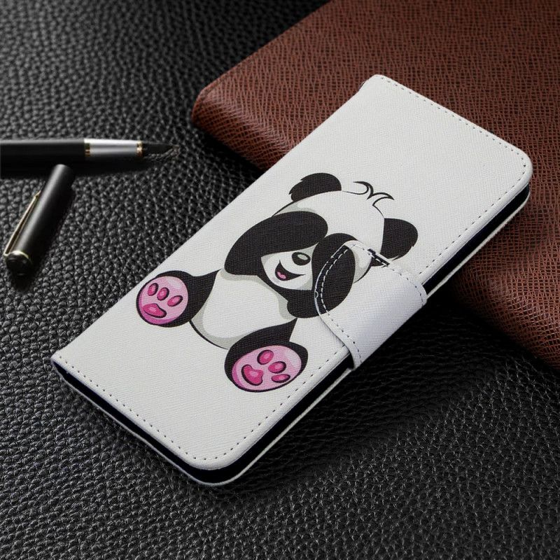 Flip Cover Læder Samsung Galaxy M11 Sjov Panda Original