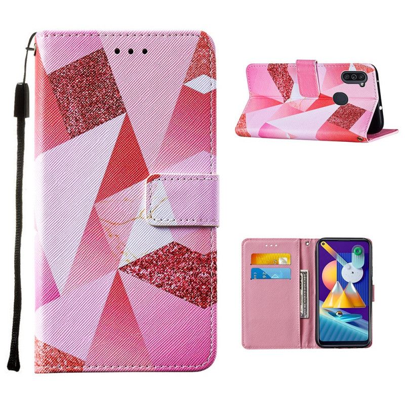 Flip Cover Samsung Galaxy M11 Mobilcover Lyserød Grafik