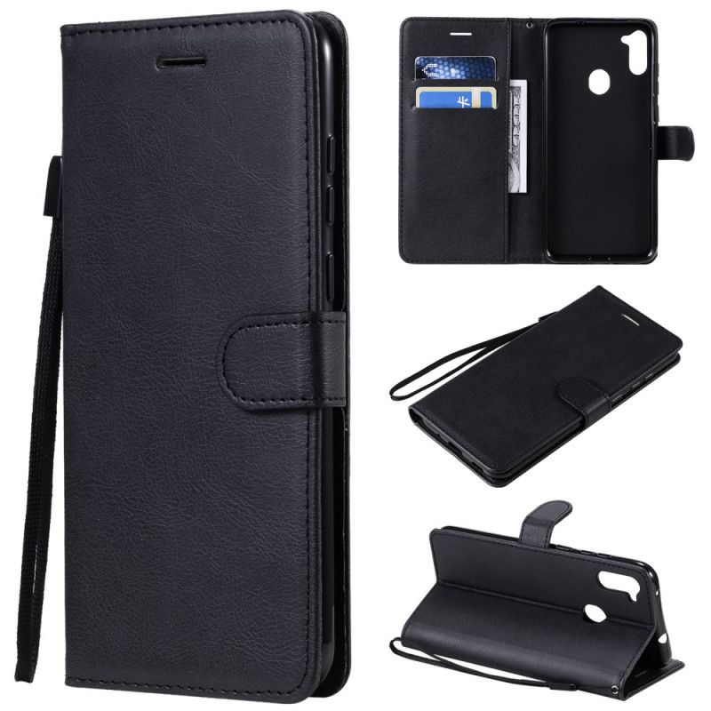 Flip Cover Samsung Galaxy M11 Sort Mobilcover Standard Kunstlæder