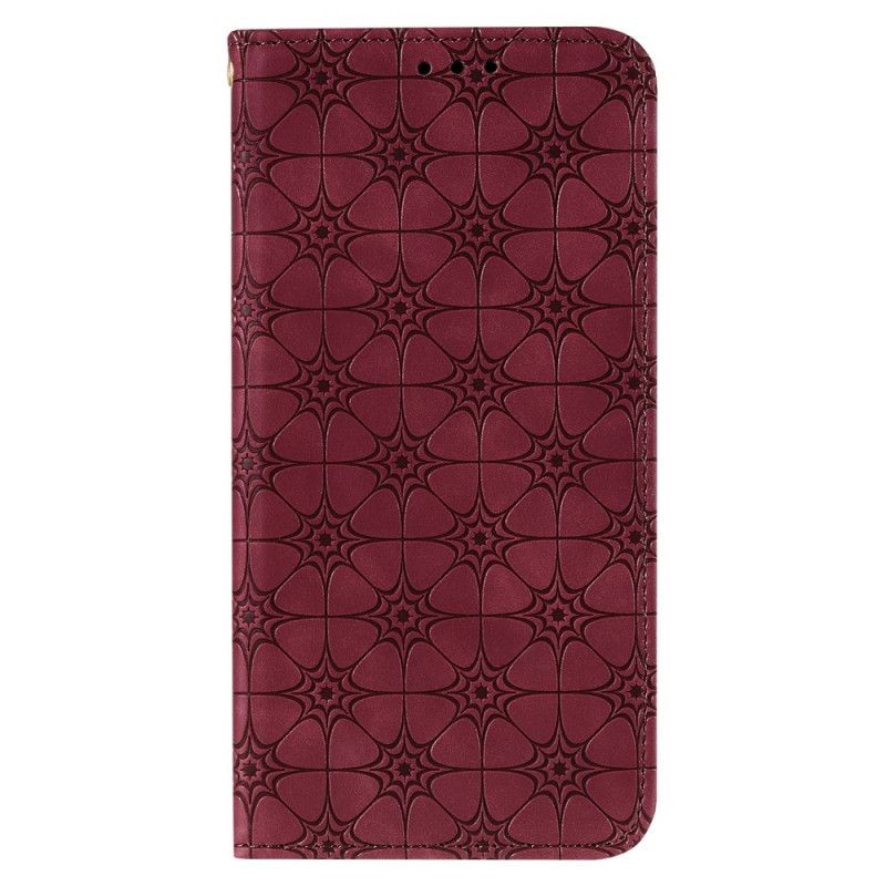 Læder Cover for Samsung Galaxy M11 Grøn Barokke Blomster