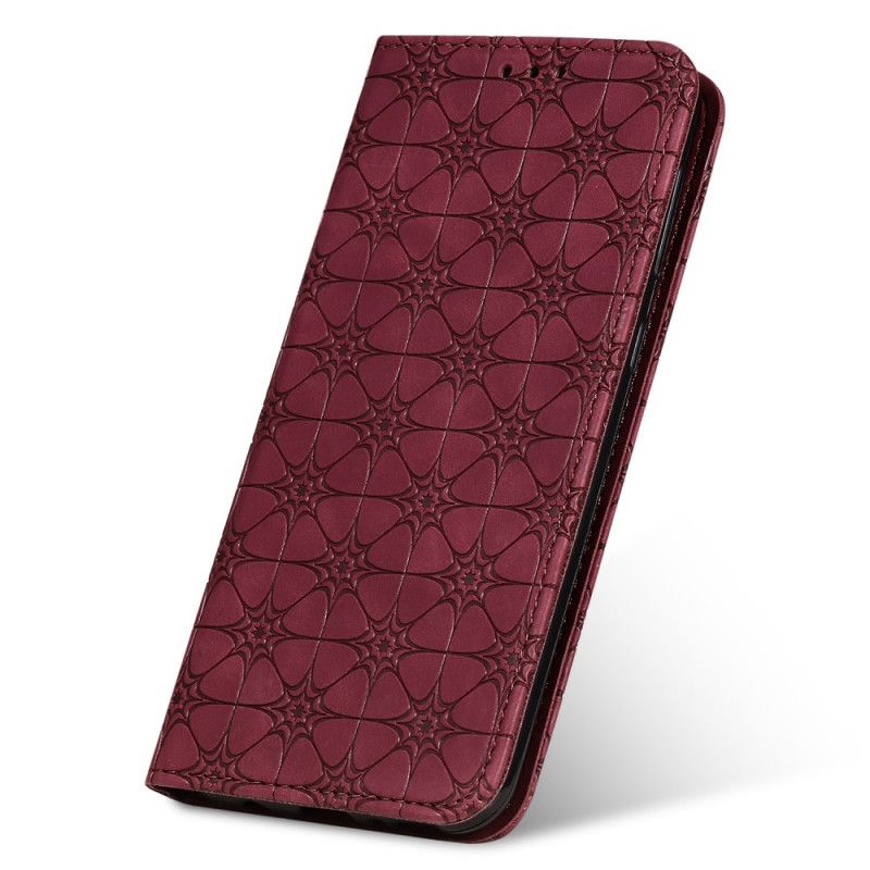 Læder Cover for Samsung Galaxy M11 Grøn Barokke Blomster