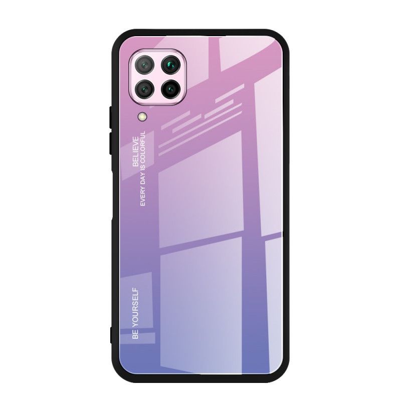 Cover for Huawei P40 Lite Rød Vær Dig Selv Hærdet Glas