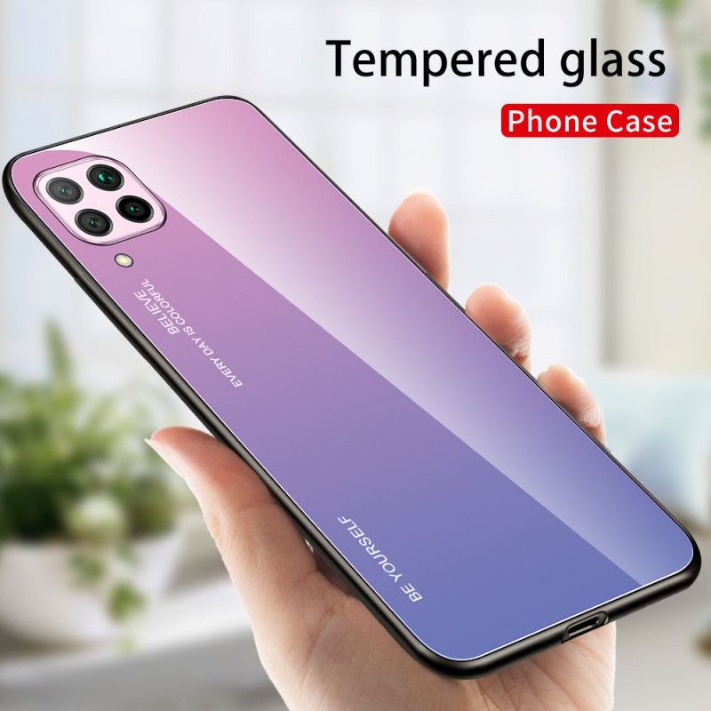 Cover for Huawei P40 Lite Rød Vær Dig Selv Hærdet Glas