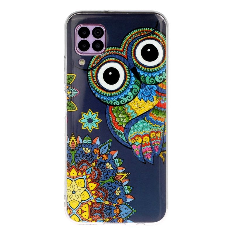 Cover Huawei P40 Lite Fluorescerende Mandala Ugle