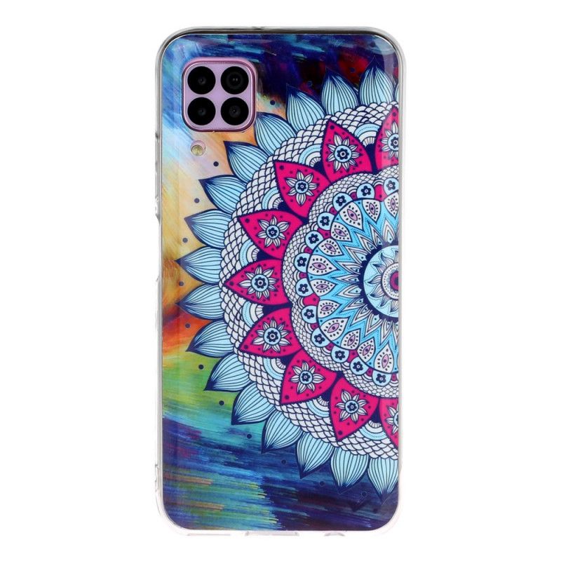 Cover Huawei P40 Lite Fluorescerende Mandala Ugle Beskyttelse