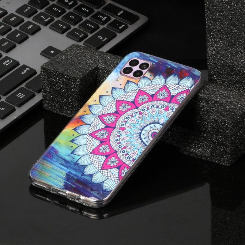 Cover Huawei P40 Lite Fluorescerende Mandala Ugle Beskyttelse