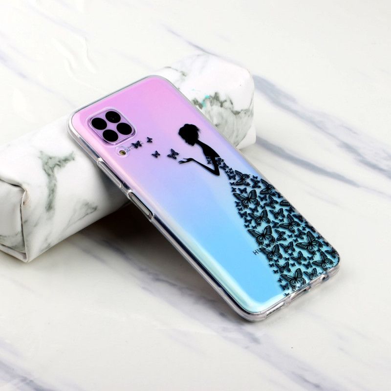 Cover Huawei P40 Lite Gennemsigtig Kjole Med Sommerfugle Original