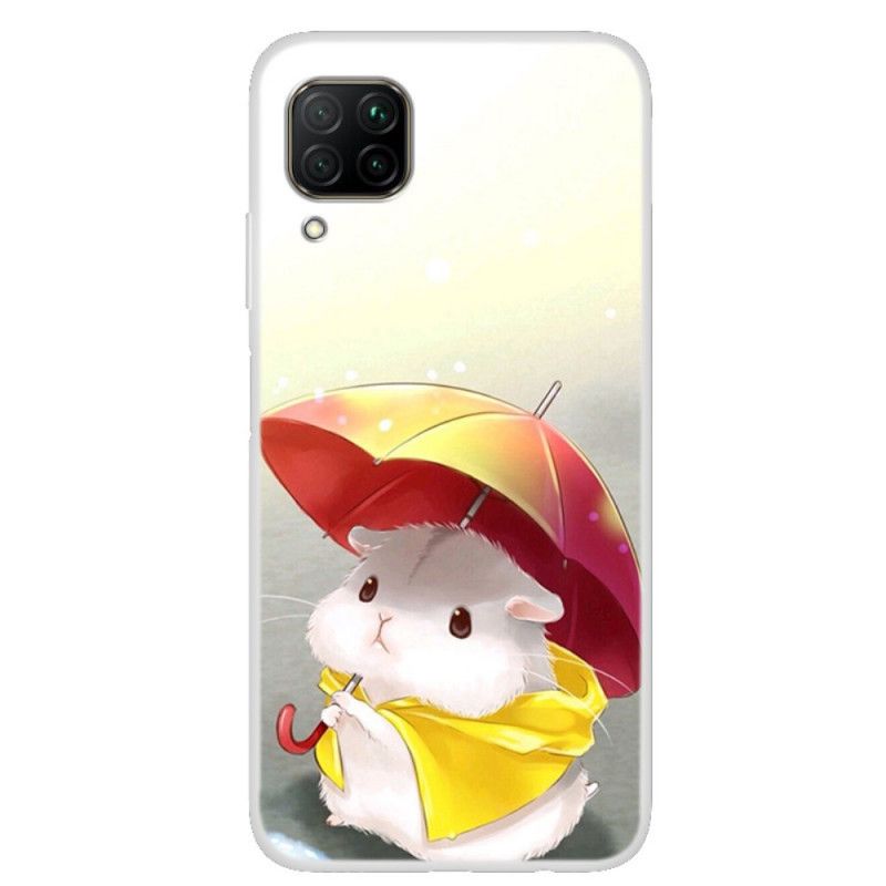 Cover Huawei P40 Lite Mobilcover Hamster I Regnen